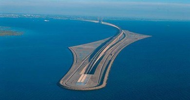 Puente Oresund desde cielo Copenhague